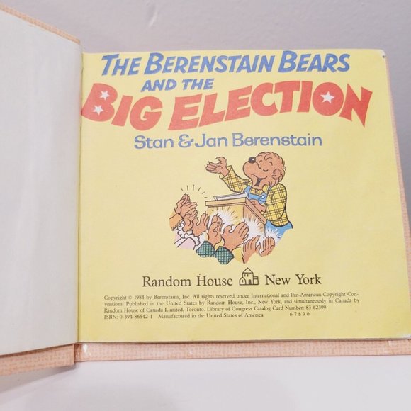 Vtg 1984 Berenstain Bears and the Big Election Mini Hardcover Book Library - Picture 2 of 5